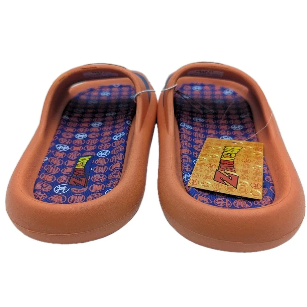 Dragon Ball Z Kame Symbol Slide Sandals Mens Size 9 Cloud Comfort Foam Orange